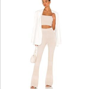 Revolve Song of Style Tonal Elyse Ribbed Knit High Waist Flare Pants Size XL